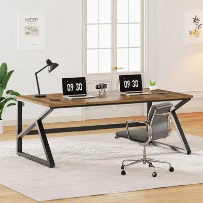 Computertisch 178 cm, Holz/Metall, Homeoffice, für 2 Personen