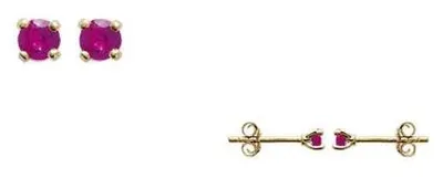 Produktbild von Paar Ohrstecker Vergoldet Rot Zirkonia 3mm 5312