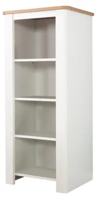 Immagine prodotto di scaffale in piedi 'Ava', 4 scomparti aperti, corpo arrotondato in 'bianco', cornice decorativa in 'rovere Artisan' di tendenza