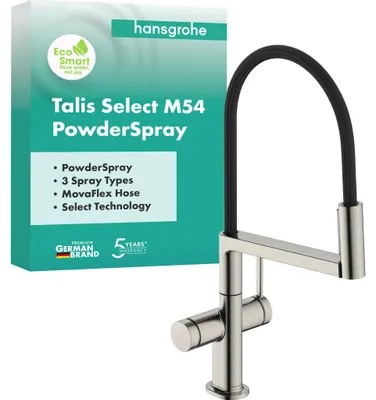 Imagen del producto de Grifo de cocina monomando Hansgrohe Talis Select M54 PowderSpray, versión semi-profesional, con 3 modos de funcionamiento