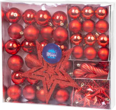 Produktbild von MAGICHOME WEIHNACHTSKUGELN, 50 St., rot, mix