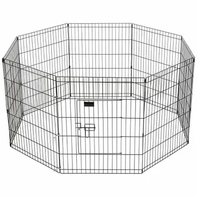 Produktbild von Schwarzer Hühnerstall - Metall - Faltbar - Hühnerstall - Hühnerauslauf - Mittel - 480 x 60 cm - Mitteltür