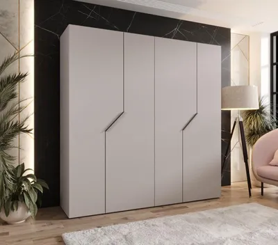 Obrázek produktu pro Čtyřdveřová šatní skříň 200 cm ELIRA 1 - kašmír / kašmírové úchyty