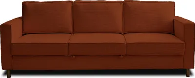 Image de Lisa Design Jake - canapé 3 places - convertible - en velours côtelé , Rouille