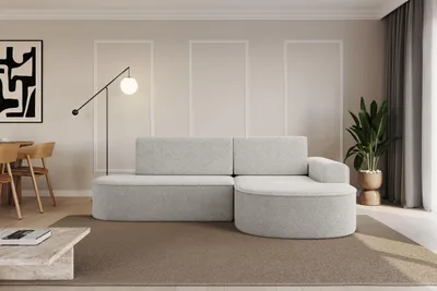 Produktbild von ALTDECOR Ecksofa mit Schlaffunktion und Bettkasten MARI-L1-S - 283x167x73cm Hellgrau - Corner Sofa Eckcouch Couch L-Form, links/rechts angeordnet Schlafcouch Ausziehbar Wohnlandschaft