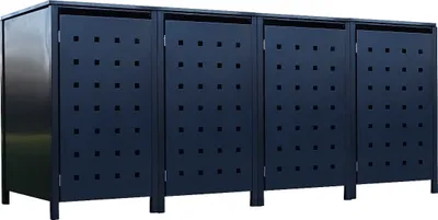 Produktbild von 4 Tailor Mülltonnenboxen Basic für 120 Liter Tonne Stanzung 2 komplett Anthrazit