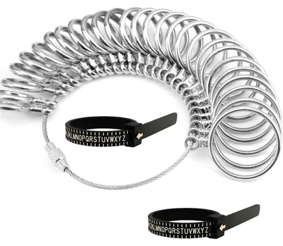 Ringmaß-Set UK A-Z, 3-teilig, Metall/Kunststoff, Finger-Messwerkzeug