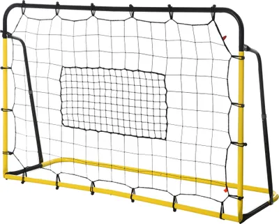 Produktbild von Fortuna Lai Kickback Fußball Rebounder Tor Rückprallwand 184x63x123 cm für Fußball Basketball Baseball, gelb schwarz