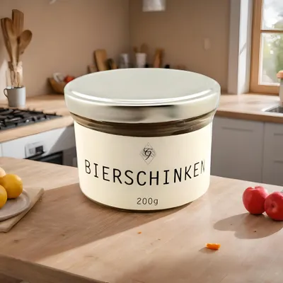 Produktbild von Bierschinken im Glas – Hausgemacht von Metzgerei Guber – herzhaft & deftig