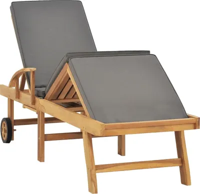 Produktbild von VidaXL 48023, Lounge, Gepolsterter Sitz, Teak, Grau, 1950 mm, 595 mm