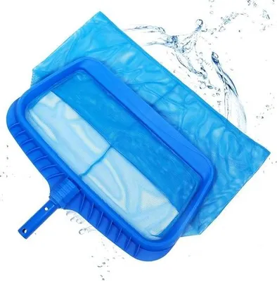 Produktbild von Kescher für Schwimmbecken – Bodenkescher, Laubkescher, Doppelkescher, Tiefenkescher – Reinigung von Schwimmbecken und Teichen – blauer Kescher