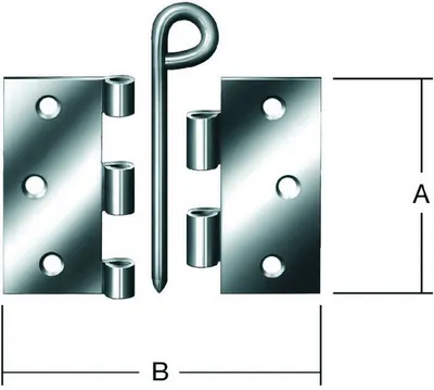 Produktbild von Vormann Scharnier Breite geöffnet 75mm Höhe 75 mm Stärke 1,9mm käntig - 000614075ZR
