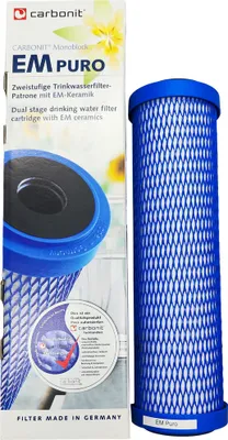 Produktbild von Carbonit Wasserfilterpatrone EM Puro Aktivkohleblock 0,15 µm Mikrofiltration Kaltwasser 6 Monate