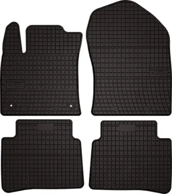Produktbild von Gummifußmatten passend für Toyota Prius IV (Schrägheck, Bj. 2017-2023) – schwarz, passgenau, mit Befestigungen set 4 Stk. - Gummi-Automatten