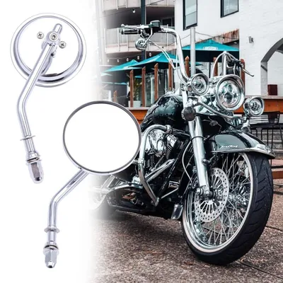 Obrázek produktu pro Zrcátka na motocykl, závit M8, 8 mm, chromované, kulaté, hliníková slitina, sada 2 kusy