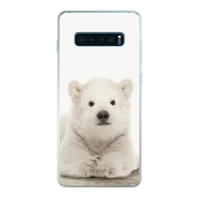 Produktbild von MuchoWow® Handyhülle Schutzhülle Hülle für Samsung Galaxy S10 Plus Eisbär - Tiere - Kinder - Weiß - Jungen - Mädchen Silikon Softcase Handy Hülle - Schutzhülle