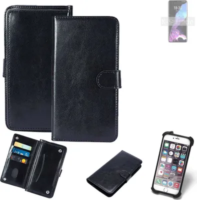 Produktbild von K-S-Trade 360° Hülle kompatibel mit Meizu 18 schwarz Kunstleder Case BookCase WalletCase Kunstlederederhülle Handyhülle, Rundumschutz Bumper (1x)