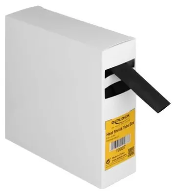 Produktbild von DeLOCK Schrumpfschlauch Box, mit Innenkleber, Schrumpfungsrate 3:1, 5 m x 15 mm schwarz, Schrumpfschlauch, Schwarz, Polyolefin, 5 m, 1,5 cm, 1 Stück(e)