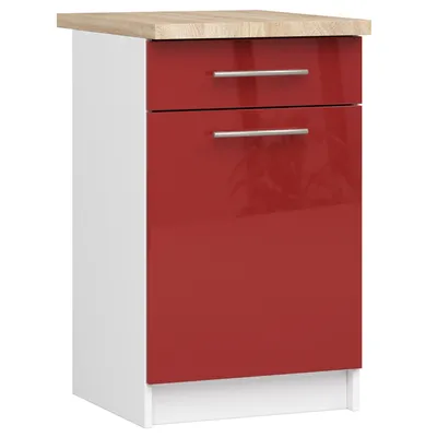 Produktbild von Kuchynská skrinka Olivie S 50 cm 1D 1S bielo-červená
