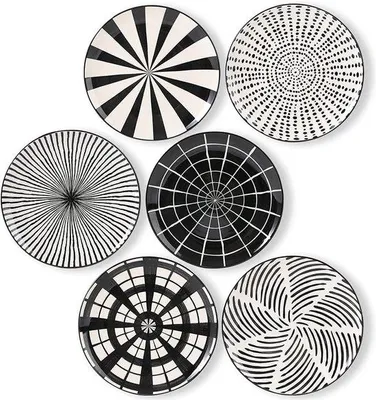 Image de Assiettes à dessert en porcelaine - Lot de 6 pour salades, fruits et entrées - 20,3 cm