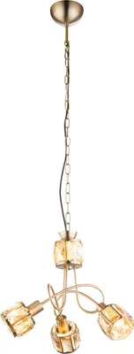 Produktbild von Hängeleuchte, goldfarben, Glaskristalle, antik, H 130 cm