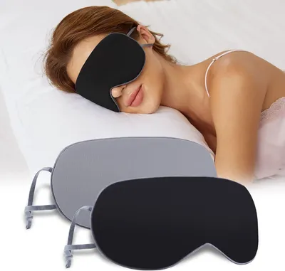 Produktbild von Schlafmaske, doppelseitig verwendbar, 99,99% Lichtblockierung, für Reisen, Camping, Zuhause