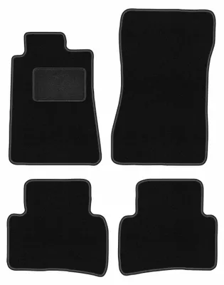 Produktbild von Velours-Fußmatten für Mercedes C W202 1993-2000 (Kombi/Limousine) – 4-tlg, Schwarz, passgenau – Wielganizator LUX