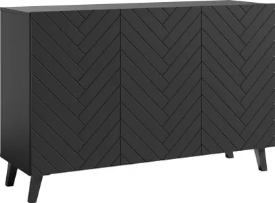 Immagine prodotto di MINIO go for it, cassettiera, credenza in piedi LOKET 3 ante, 120 cm, nero grafite