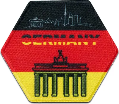 Produktbild von Mono-Quick Wabe Deutschland Land - Aufnäher, Bügelbild, Aufbügler, Applikationen, Patches, Flicken, zum aufbügeln, Größe: 7 x 6 cm