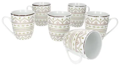 Produktbild von Van Well Riva 6tlg. Kaffeebecher-Set für 6 Personen Kaffeetasse Tasse XL edles Porzellan Becher