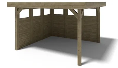 Produktbild von Gartenlaube Gartenpavillon 4.04x4.04m mit Paneelen - Imprägniert