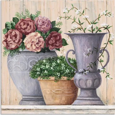 Produktbild von ARTland Wandbild Alu für Innen & Outdoor Antike Blumen_hell Größe: 70x70 cm