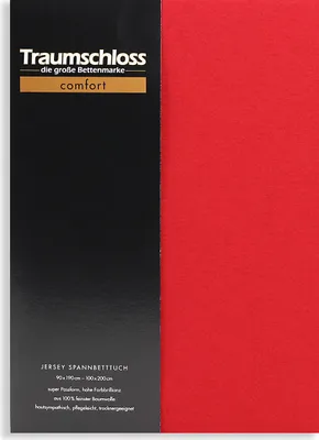 Produktbild von Traumschloss Comfort Jersey Spannbettlaken 180-200 x 200 cm rubin 100% Baumwolle