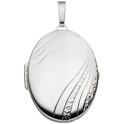 Produktbild von Medaillon Anhänger zum Öffnen 925 Silber Sterlingsilber oval Uni
