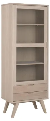 Zdjęcie produktu dla Align Witryna wysokość 190 cm, 1 szklane drzwi, 2 szuflady, dąb.