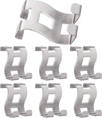 Produktbild von 7 Haken aus Edelstahl für Kleidung und Wäschebügel