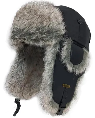 Produktbild von Trapper Mütze Damen Herren Kunstpelz Fliegermütze Schwarz M/L