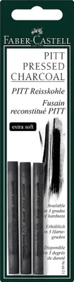Obrázek produktu pro FABER-CASTELL Reisskohle Pitt extra soft 3 in BK