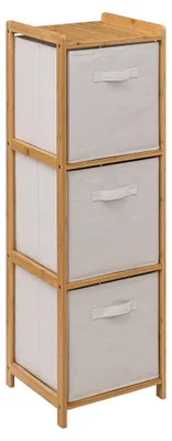 Produktbild von Badezimmeraufbewahrung - 3 Schubladen - Bambus