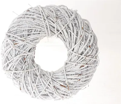 Produktbild von Großer Holzkranz I Ø 35 cm I weiss I Türkranz