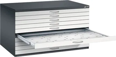 Produktbild von CP 7200 Planschrank schwarzgrau, lichtgrau 10 Schubladen 135,0 x 96,0 x 76,0 cm