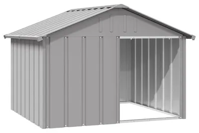 Image de Cage pour chien en métal, résistante aux intempéries, dimensions 116,5 x 103 x 81,5 cm, couleur grise – chenil et abri pour chien sécurisés