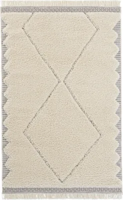 Image de 120x170 cm Moquette New Handira 105194 Crème, Gris