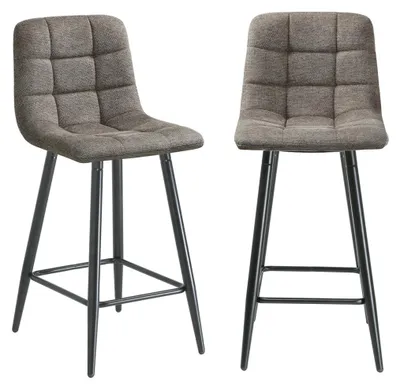 Image de CALICOSY - Tabourets rembourrés en lot de 2 en tissu chiné H94 cm - SIA