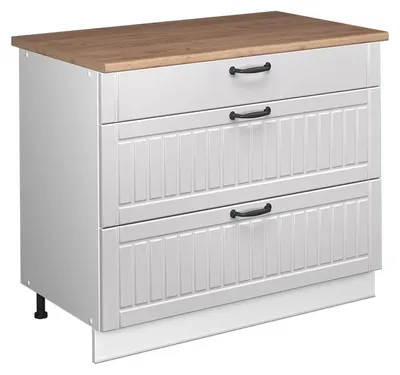 Immagine prodotto di Mobiletto base per cucina Vicco Fame-Line Bianco rustico/Bianco 100 cm, PL Rovere, Model 62004