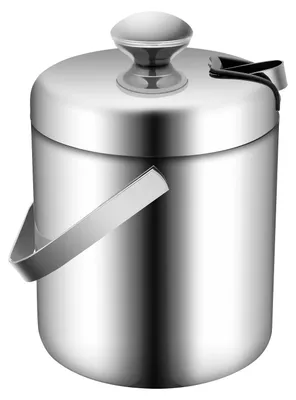 Zdjęcie produktu dla Wiaderko na lód, 1,3 l - pojemnik na lód z szczypcami - stal nierdzewna 304 - podwójna izolacja - wkładka sitowa - średnica 14 x wysokość 22,5 cm - waga 820 g - kolor srebrny