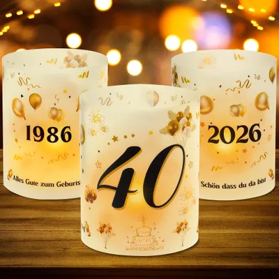 Obrázok produktu pre 12 dekoratívnych svietnikov v tvare lampy, vhodné na oslavu 40. narodenín, určené na sviečky