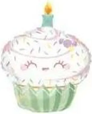 Productafbeelding van Verjaardagsballon in de vorm van een cupcake, 91 cm