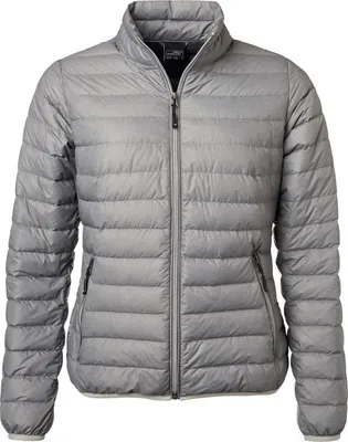 Produktbild von James & Nicholson leichte, klassische Daunenjacke JN1139 Gr. M silber-melange/graphit