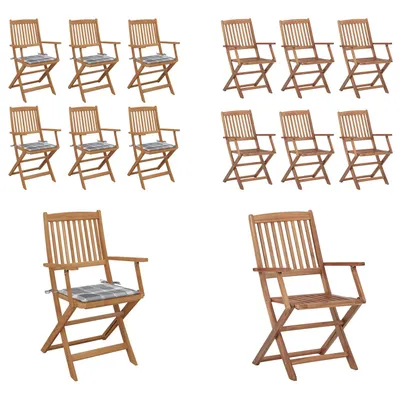 Immagine prodotto di vidaXL Sedie da giardino pieghevoli 6 pezzi con cuscino in legno massiccio di acacia - sedia da giardino - sedie da giardino - poltrona da giardino - sedia pieghevole